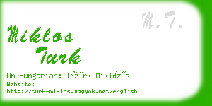 miklos turk business card